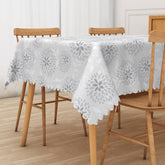 Lofaris Elegant Hydrangea Floral Rectangle Tablecloth with Repeating Pattern for Wedding and Bridal Shower Decor